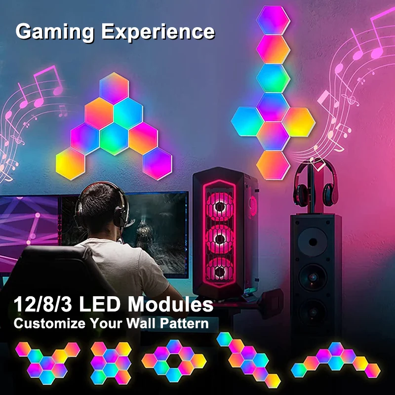 RGB LED Hexagon Light – Bluetooth & APP Control - Image 6