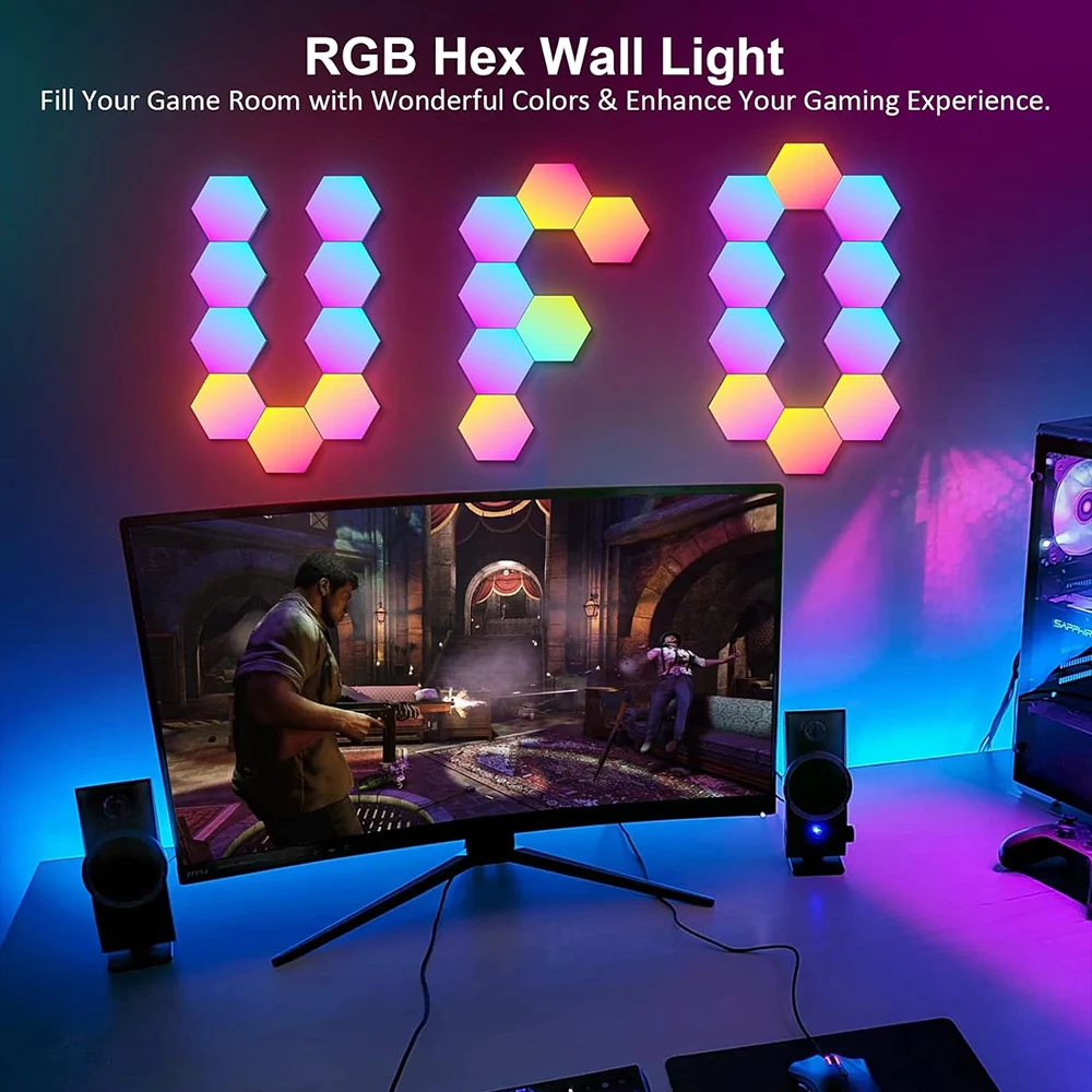 RGB LED Hexagon Light – Bluetooth & APP Control - Image 2