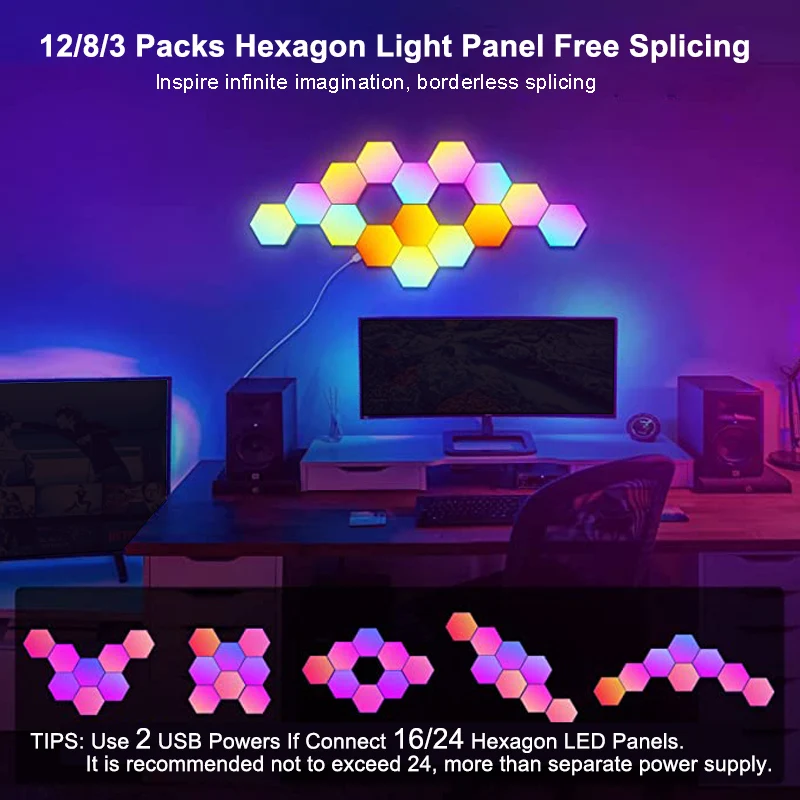 RGB LED Hexagon Light – Bluetooth & APP Control - Image 5