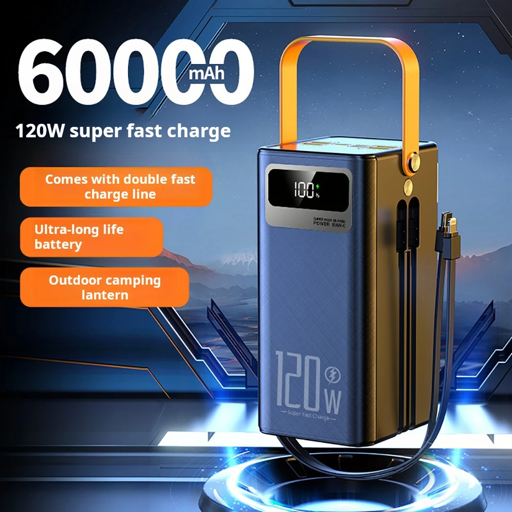120W Fast Charging Power Station – 60000mAh Portable Large Capacity Power Bank for Camping, Home, and Emergency Use - Image 3