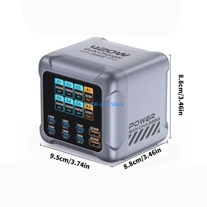 G8TA 420W 8-Port USB Charger – 100W Fast Charging Station with Intelligent Detection for Phones, Tablets, Laptops & More - Image 6
