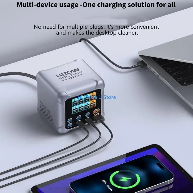 G8TA 420W 8-Port USB Charger – 100W Fast Charging Station with Intelligent Detection for Phones, Tablets, Laptops & More - Image 5