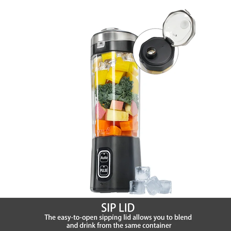 Portable Electric Juice Maker Blender – 700ML USB Rechargeable Fruit Mixer with 6 Stainless Steel Blades for Shakes, Smoothies & Fresh Juicing - Image 2