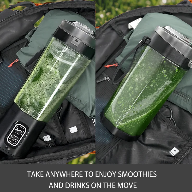 Portable Electric Juice Maker Blender – 700ML USB Rechargeable Fruit Mixer with 6 Stainless Steel Blades for Shakes, Smoothies & Fresh Juicing - Image 4