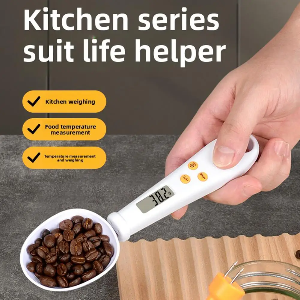 Smart 2-in-1 Digital Kitchen Scale Spoon – Accurate Food Weighing Scoop with Temperature Probe for Baking & Cooking - Image 2