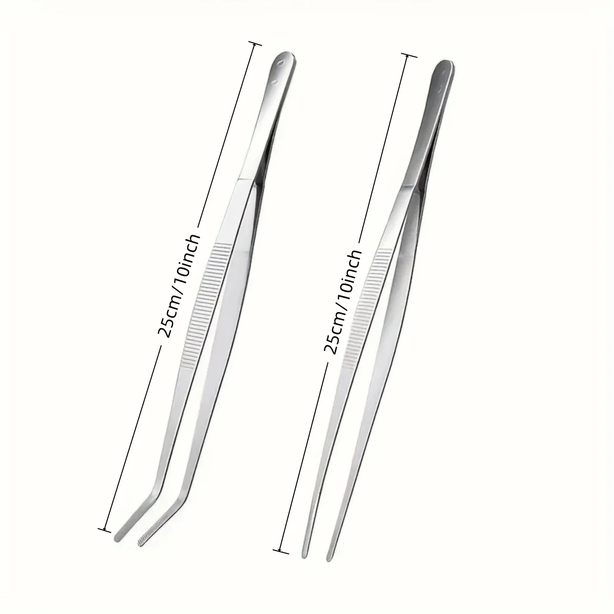 2-Piece Professional Stainless Steel Kitchen Tweezers – Cooking Clamps for Grilling, Seafood, Electroplating & Precision Cooking - Image 3