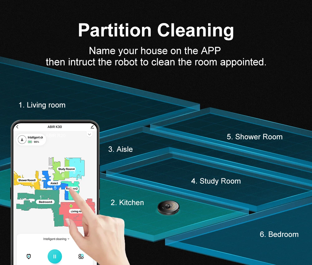 ABIR K30 Robot Vacuum Cleaner – Auto-Empty Station, Dual LiDAR, 6500Pa Suction, Multi-Floor Mapping, Wet Dry Mopping Smart Home Appliance - Image 4