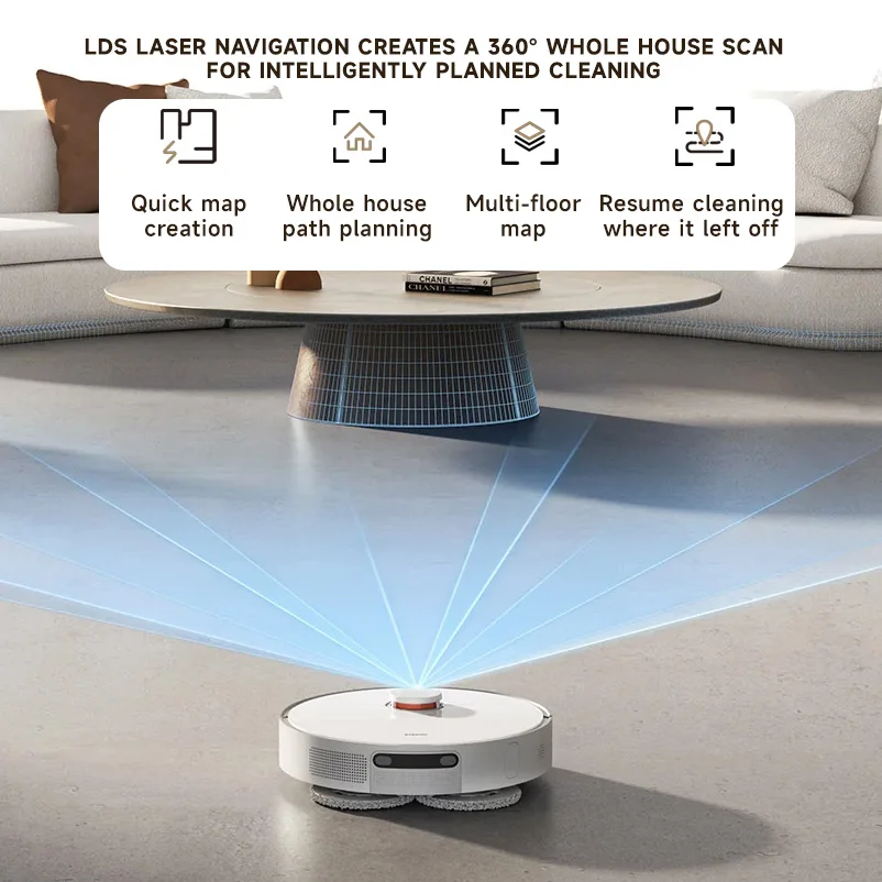 Xiaomi Robot Vacuum OMNI 2 (X20+) – 6000Pa Suction, Auto Dust Collection, Smart Mapping for Pet Hair & Hard Floors, Works with Alexa/Google - Image 5