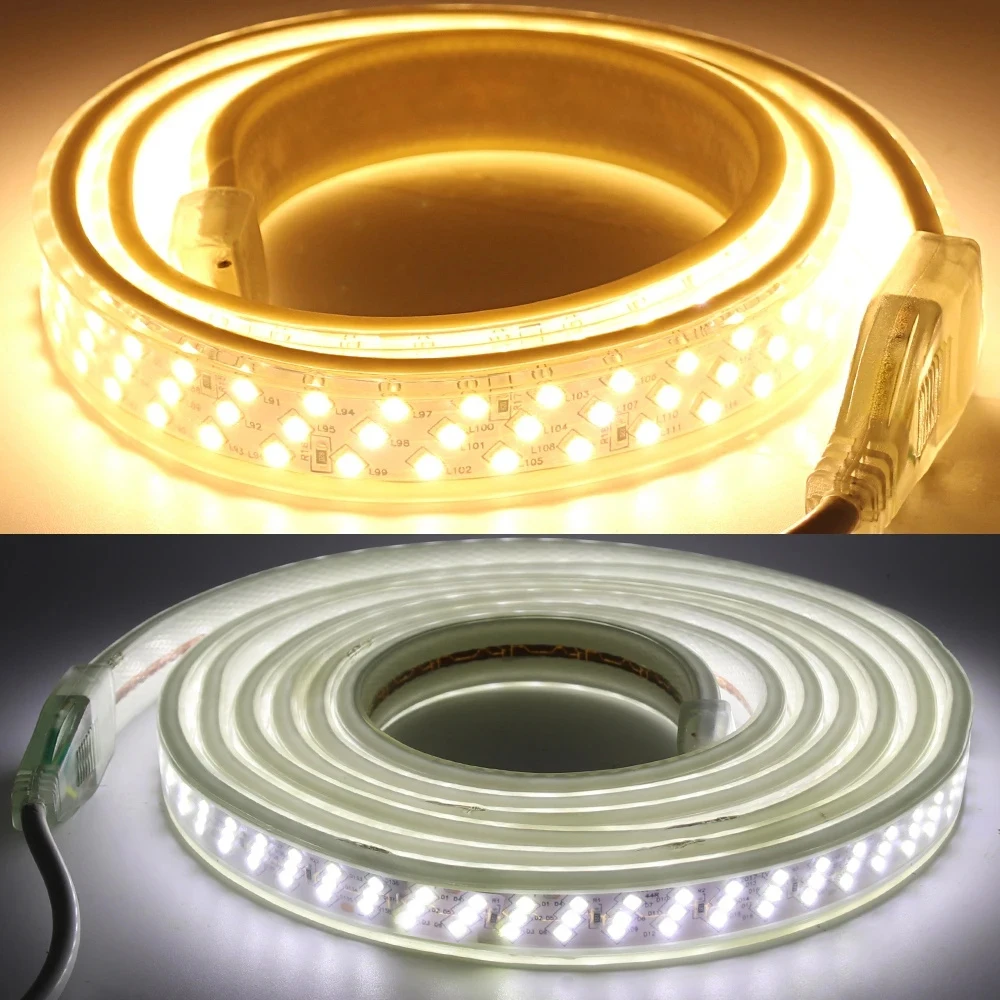 220V LED Strip Lights – 2835 Flexible Ribbon Tape, Waterproof, 180 LEDs/M, for Living Room, Garden & Indoor Lighting (EU Plug) - Image 4