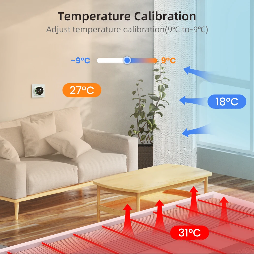 AVATTO WiFi Smart Knob Thermostat – Temperature Controller for Water/Gas Boiler & Electric Heating, Works with Tuya, Alexa & Google Home - Image 5
