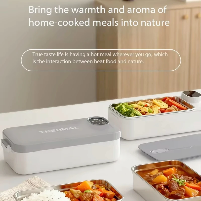 Rechargeable Heating Lunch Box – Water-Free Food Warmer with Digital Timer, Multi-Temp Control & Leakproof Design for Office, Travel & Outdoor - Image 3