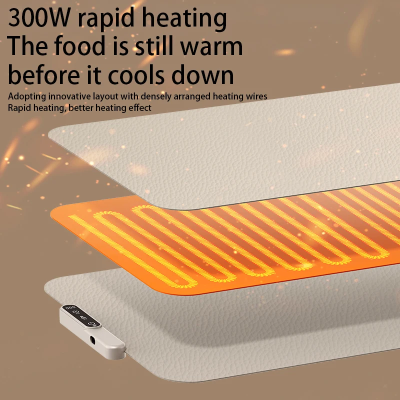 TINSOL Food Warmer Pad – Foldable Silicone Heating Pad with 8-Level Temperature Control for Meal Cart & Portable Insulation - Image 4
